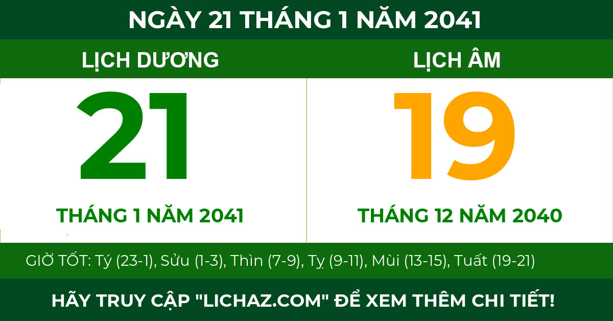lịch âm ngày 21 tháng 1 năm 2041