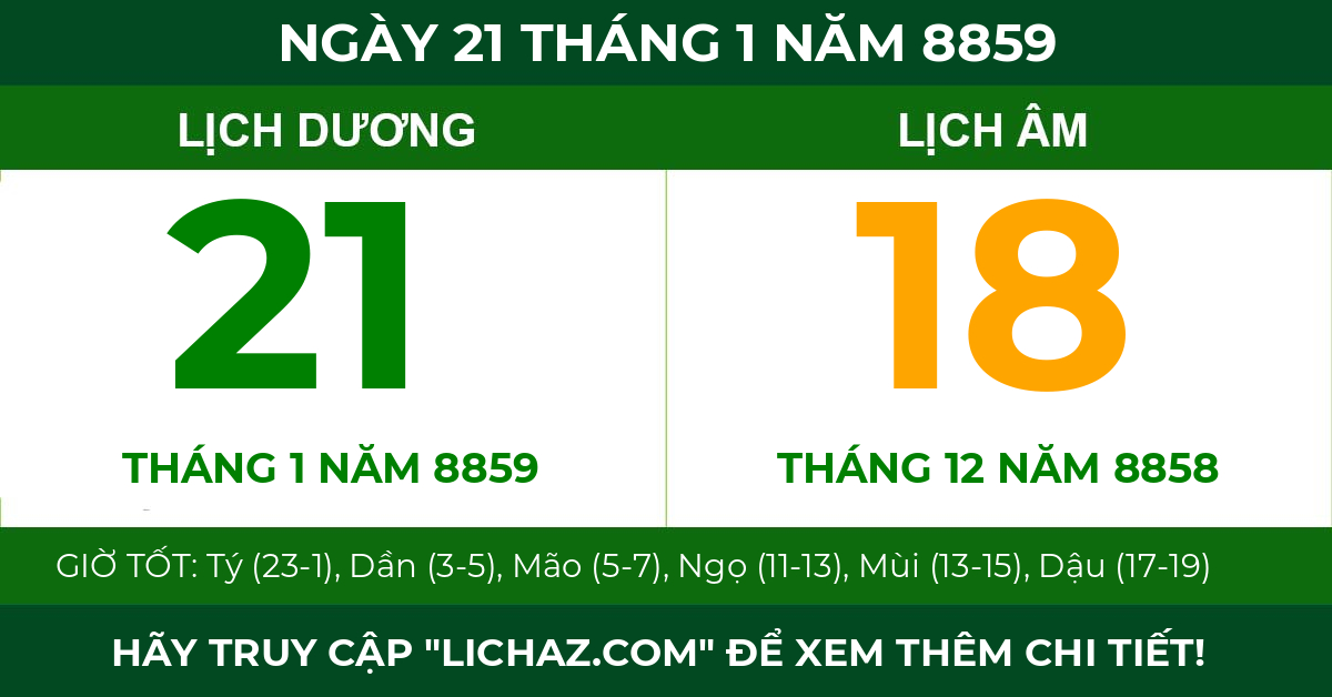 lịch âm ngày 21 tháng 1 năm 8859