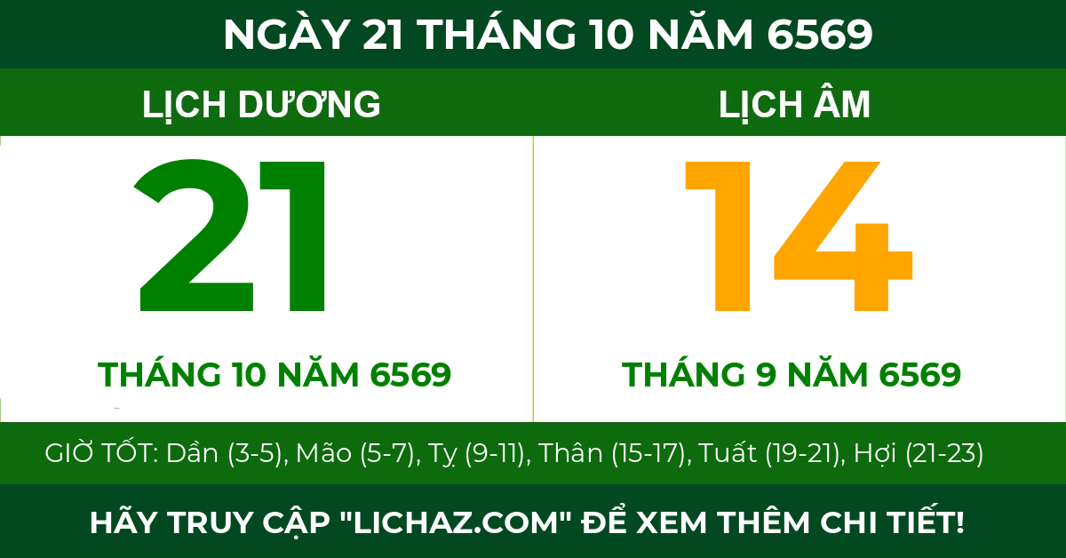 lịch âm ngày 21 tháng 10 năm 6569