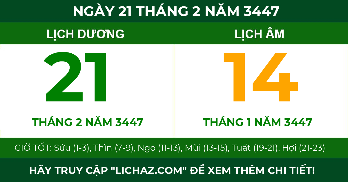 lịch âm ngày 21 tháng 2 năm 3447