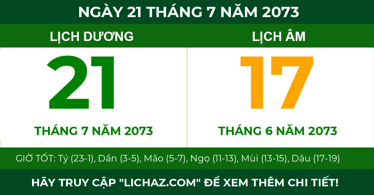 lịch âm ngày 21 tháng 7 năm 2073
