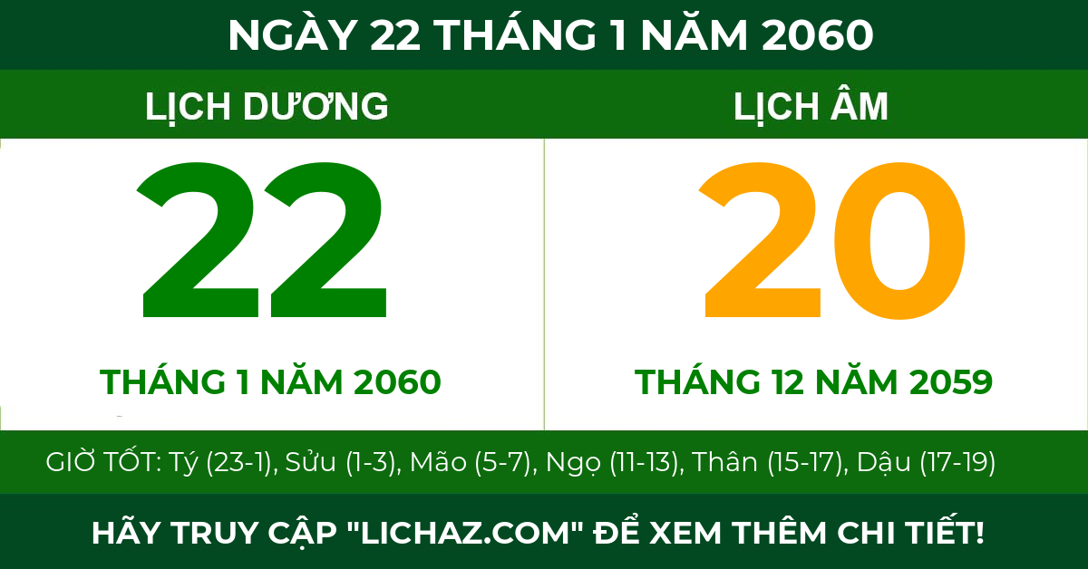 lịch âm ngày 22 tháng 1 năm 2060