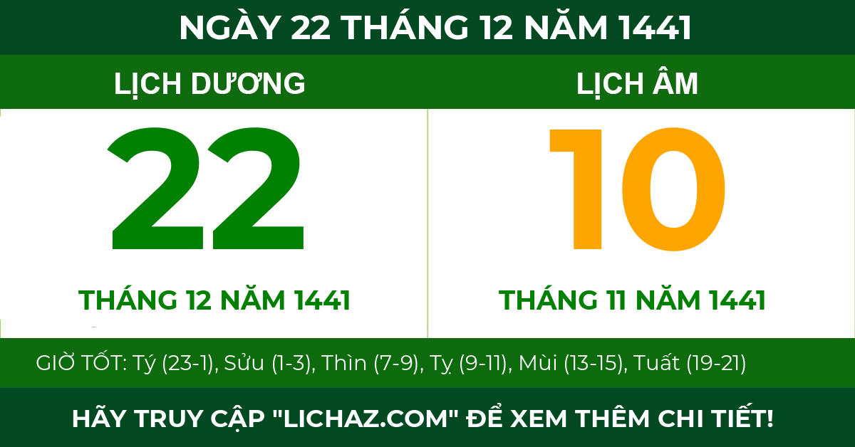 lịch âm ngày 22 tháng 12 năm 1441