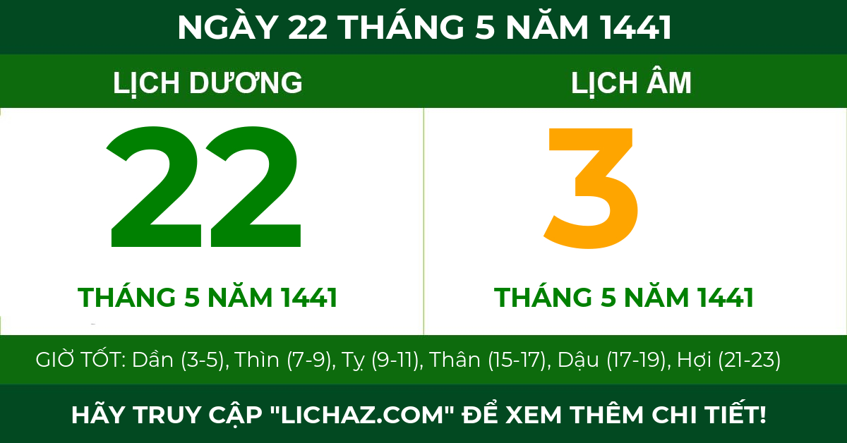 lịch âm ngày 22 tháng 5 năm 1441