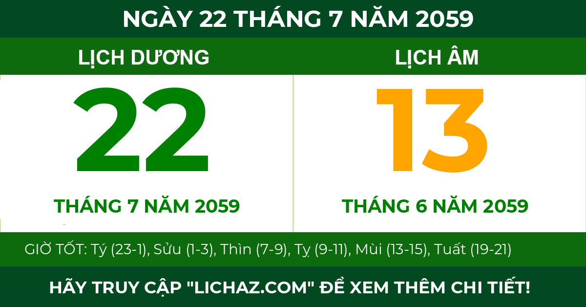 lịch âm ngày 22 tháng 7 năm 2059