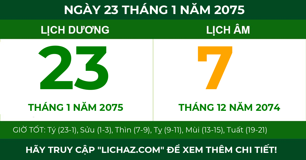 lịch âm ngày 23 tháng 1 năm 2075