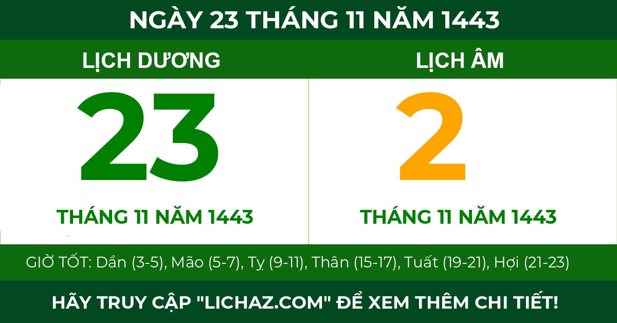 lịch âm ngày 23 tháng 11 năm 1443