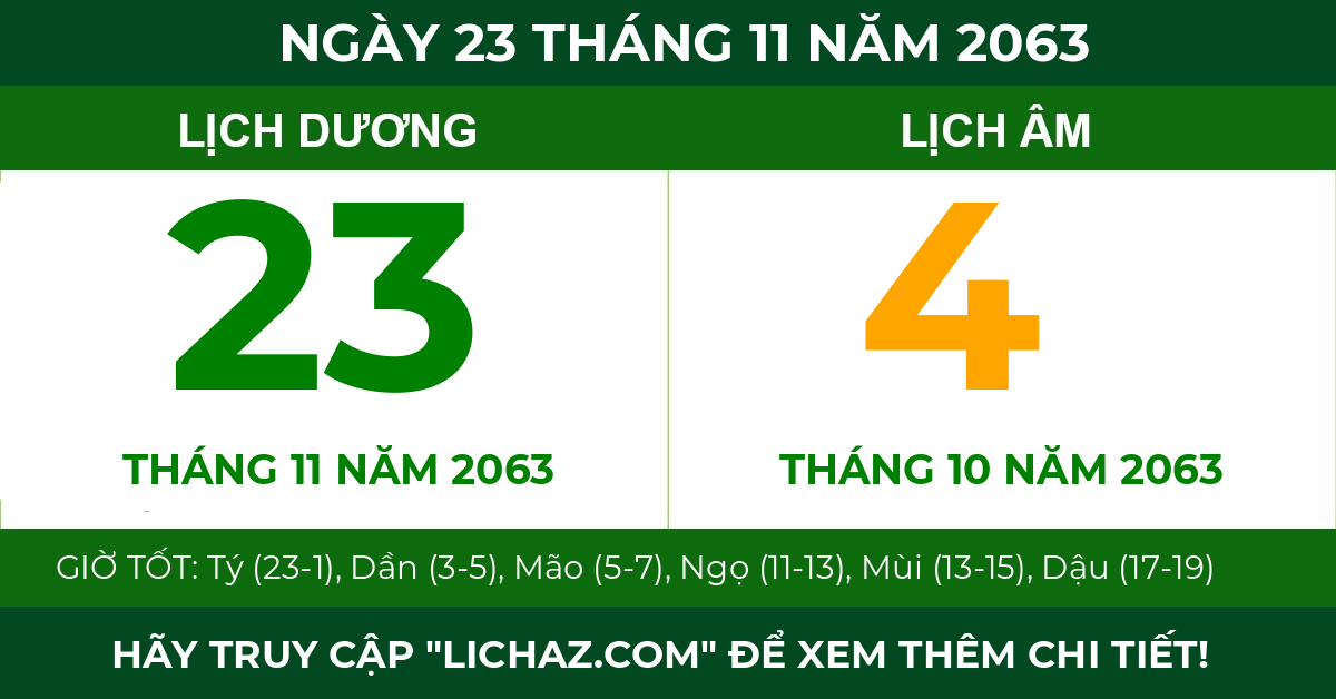 lịch âm ngày 23 tháng 11 năm 2063