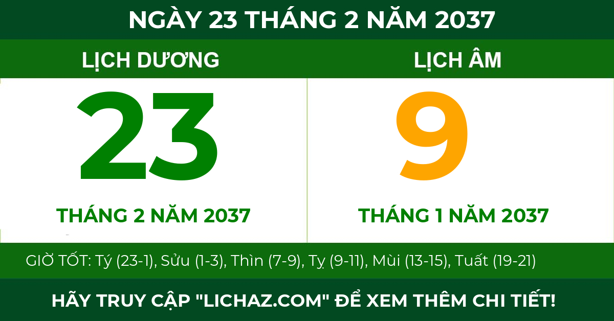 lịch âm ngày 23 tháng 2 năm 2037