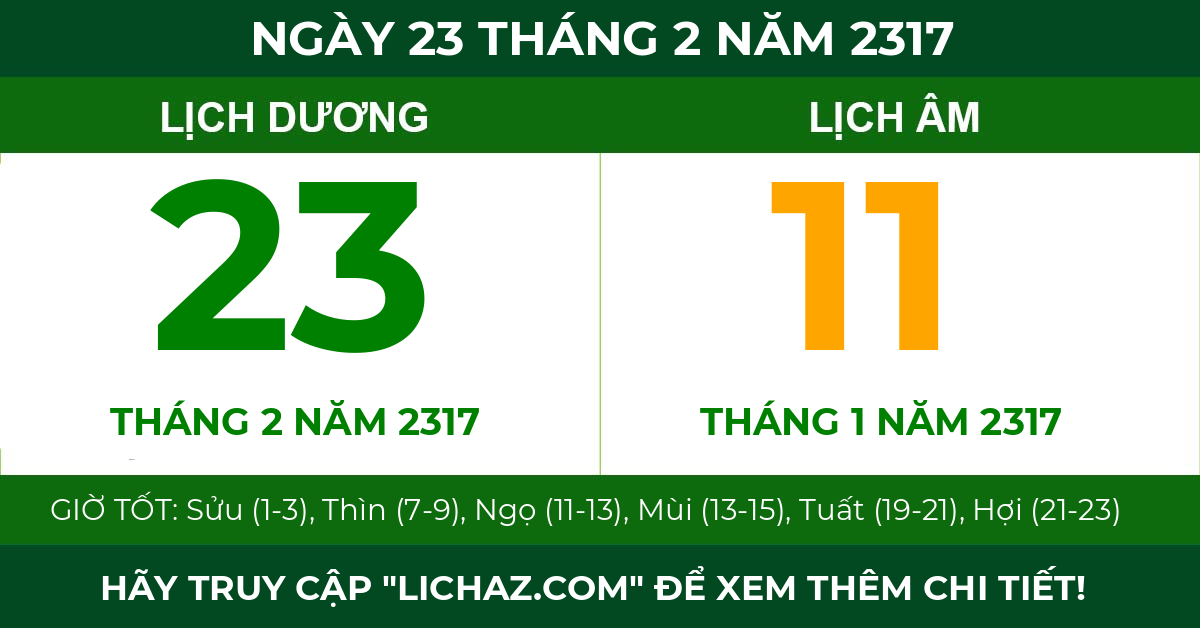 lịch âm ngày 23 tháng 2 năm 2317