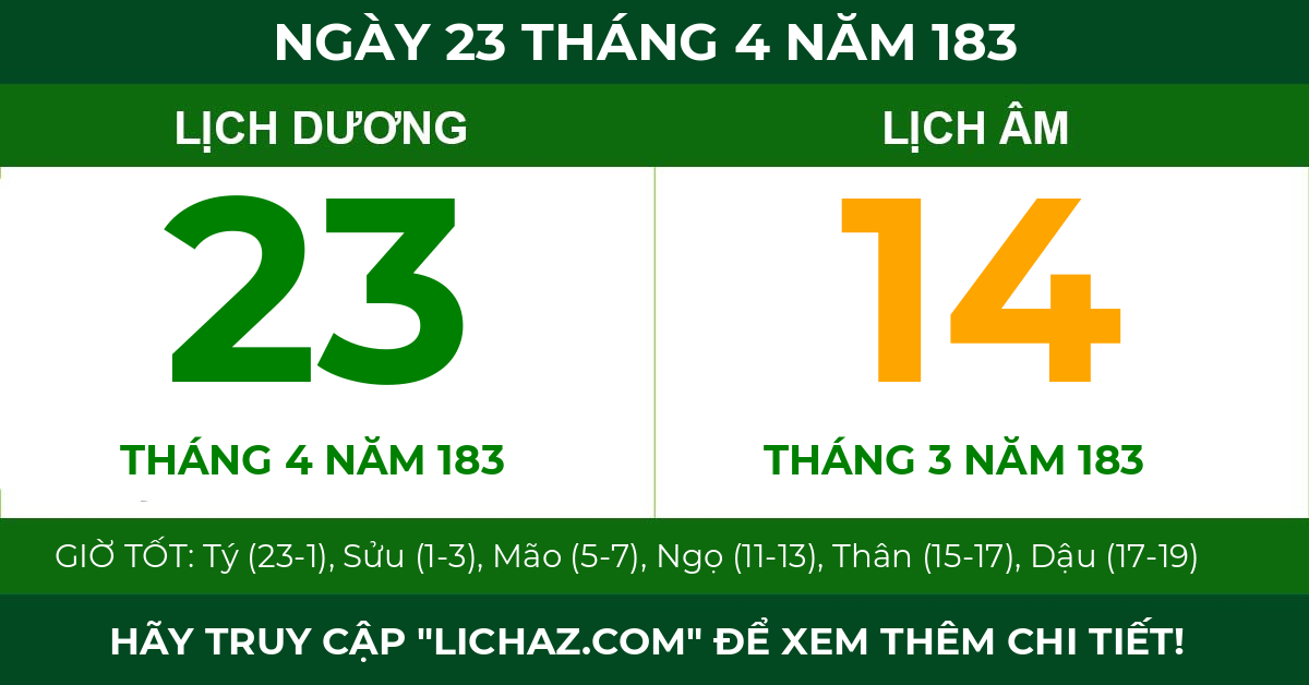 lịch âm ngày 23 tháng 4 năm 183
