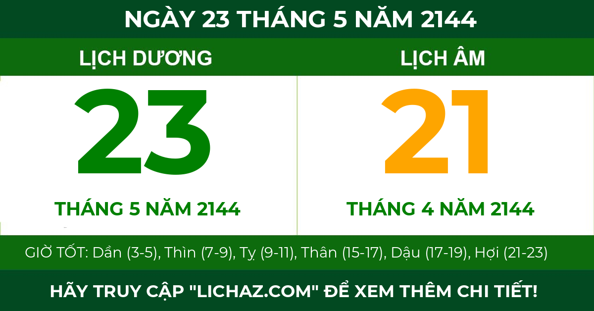lịch âm ngày 23 tháng 5 năm 2144