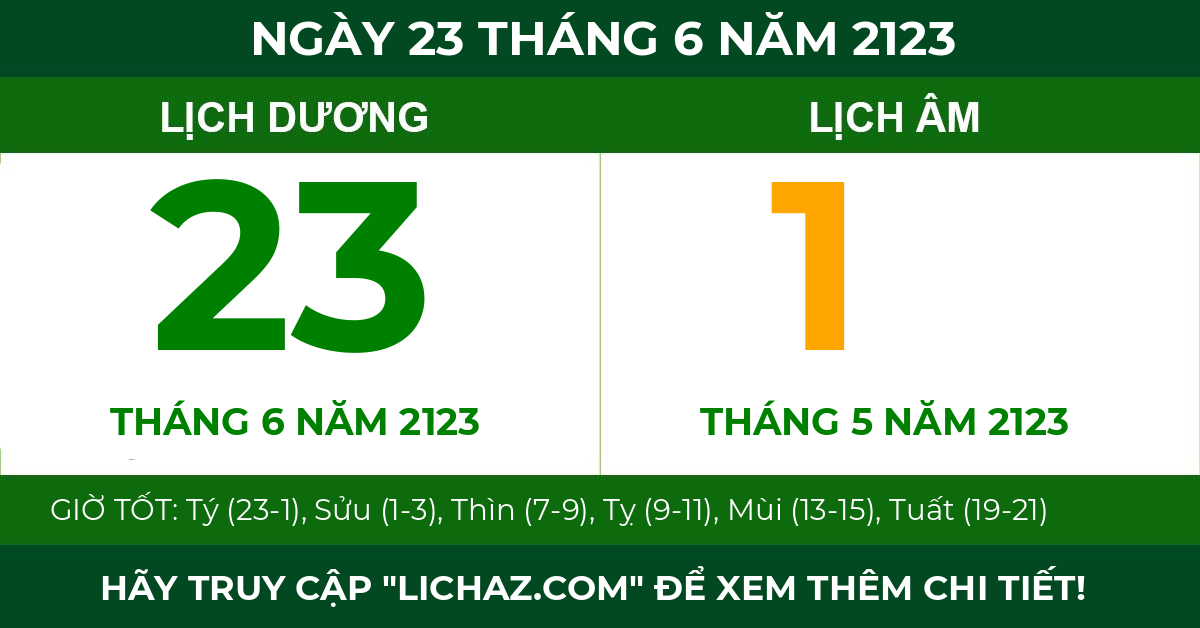 lịch âm ngày 23 tháng 6 năm 2123