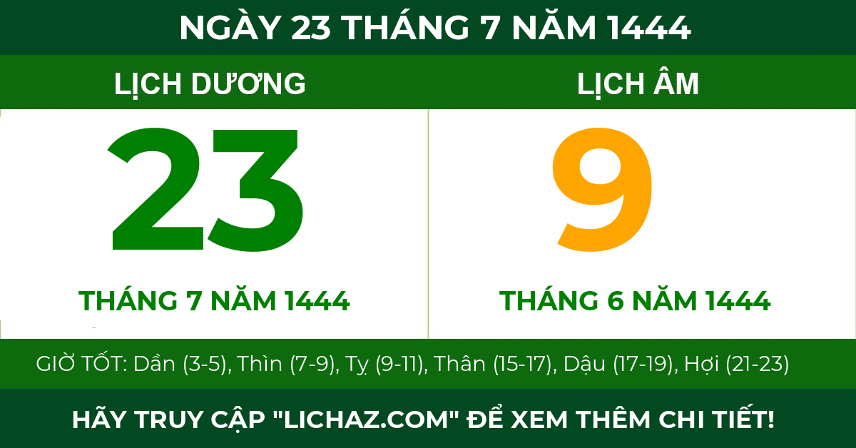 lịch âm ngày 23 tháng 7 năm 1444