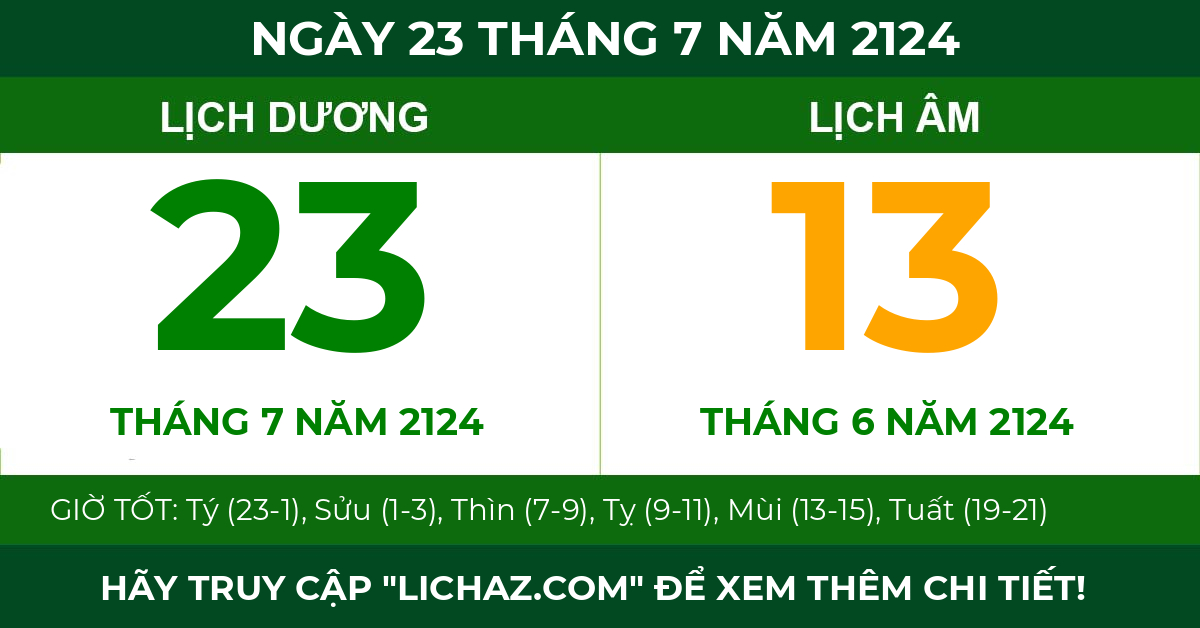 lịch âm ngày 23 tháng 7 năm 2124
