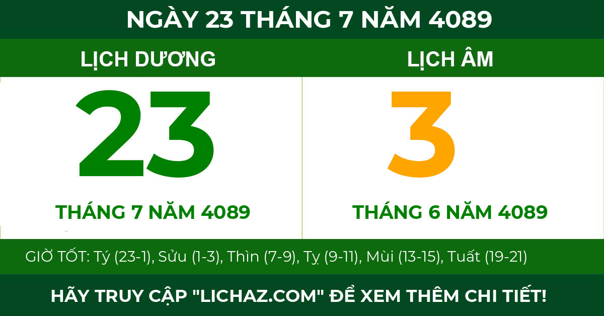 lịch âm ngày 23 tháng 7 năm 4089