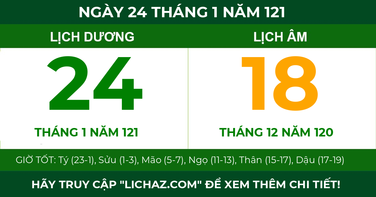 lịch âm ngày 24 tháng 1 năm 121