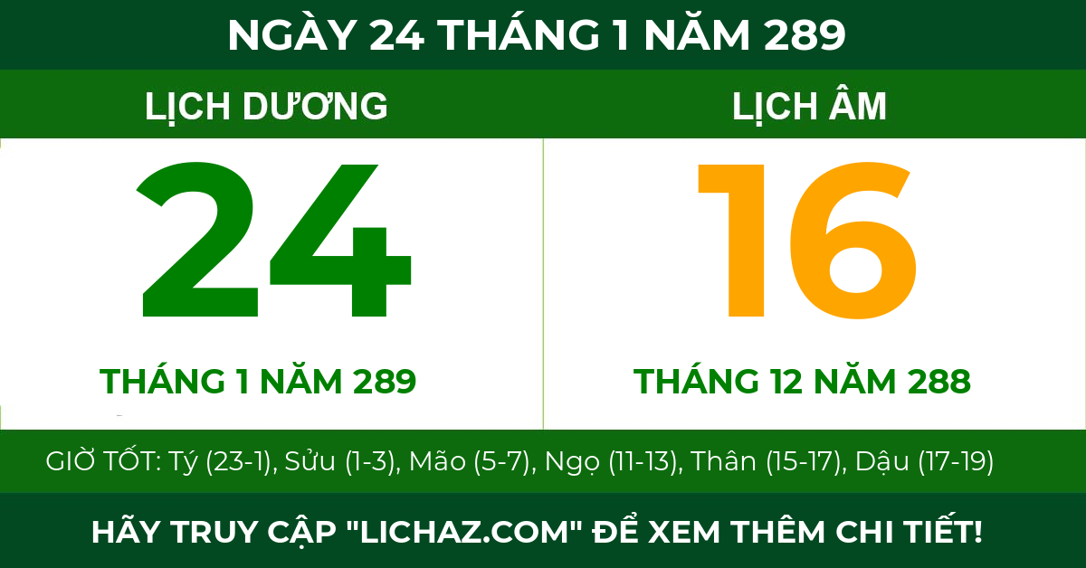 lịch âm ngày 24 tháng 1 năm 289