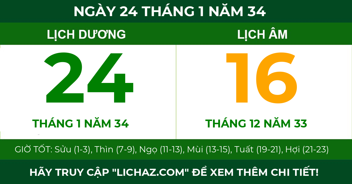 lịch âm ngày 24 tháng 1 năm 34