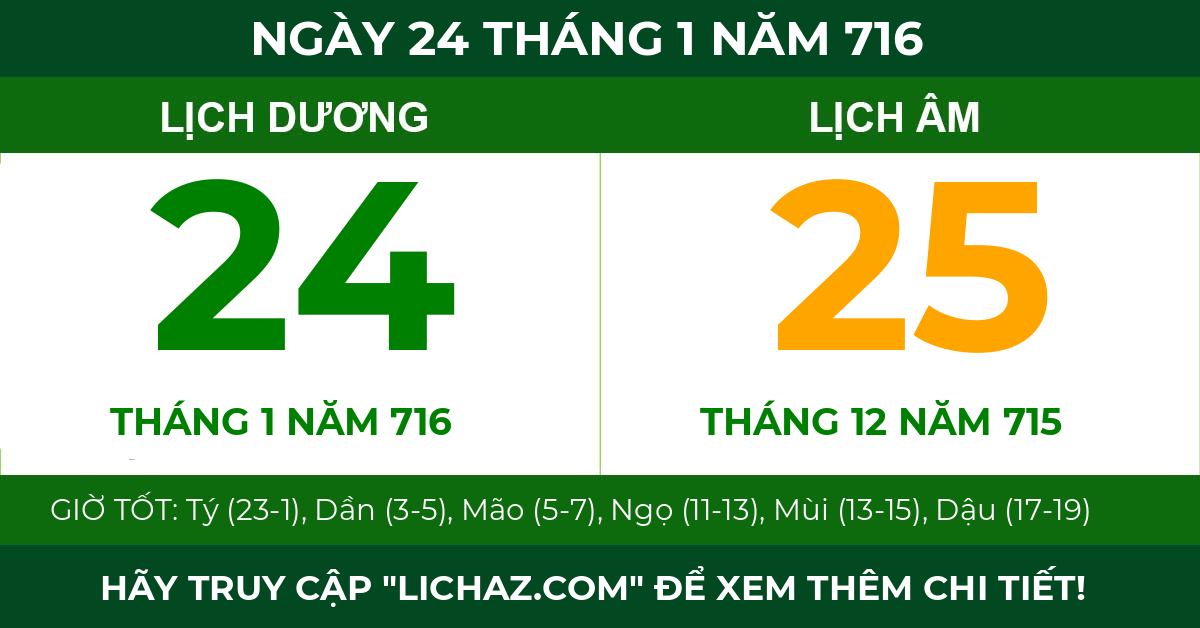 lịch âm ngày 24 tháng 1 năm 716
