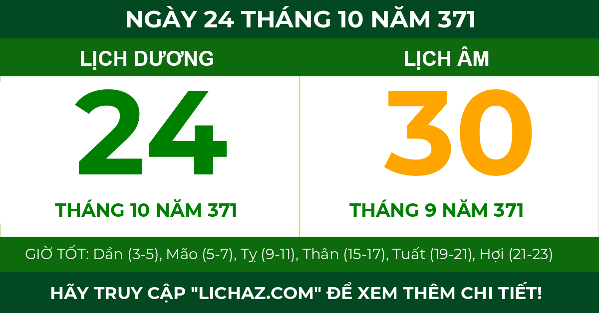 lịch âm ngày 24 tháng 10 năm 371