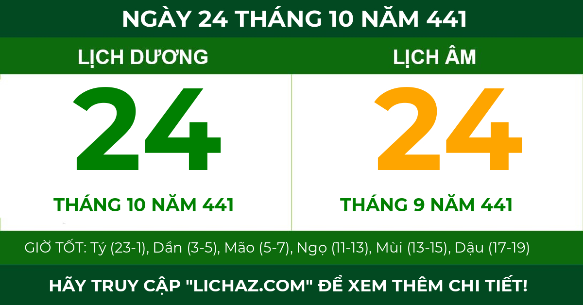 lịch âm ngày 24 tháng 10 năm 441