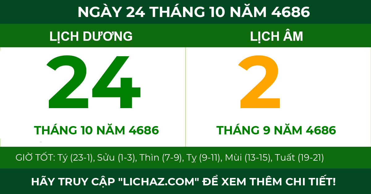 lịch âm ngày 24 tháng 10 năm 4686