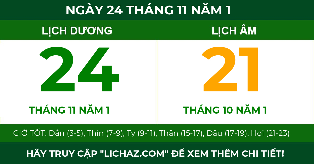 lịch âm ngày 24 tháng 11 năm 1