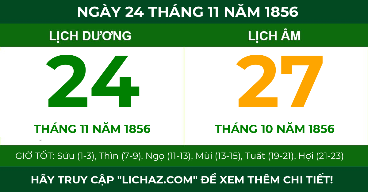 lịch âm ngày 24 tháng 11 năm 1856