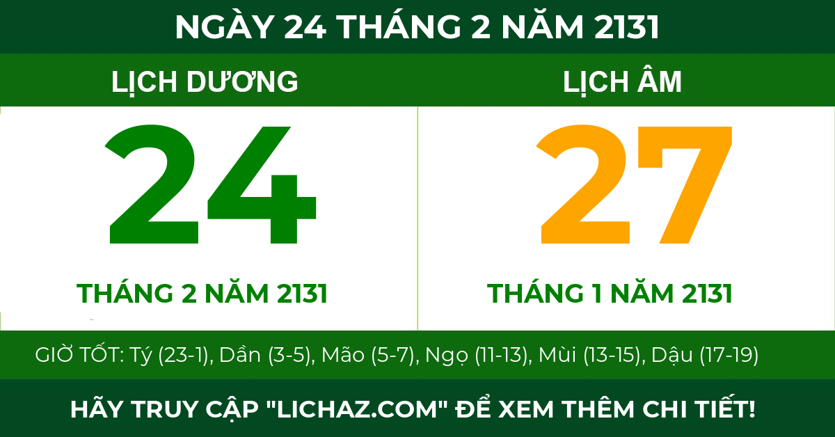 lịch âm ngày 24 tháng 2 năm 2131