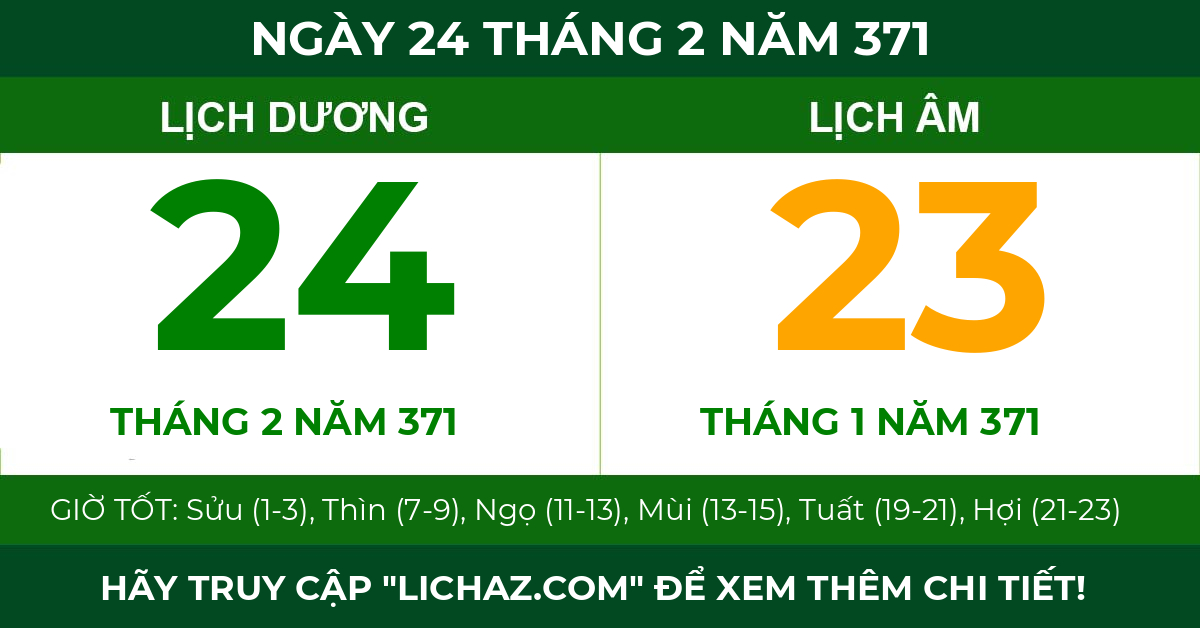 lịch âm ngày 24 tháng 2 năm 371