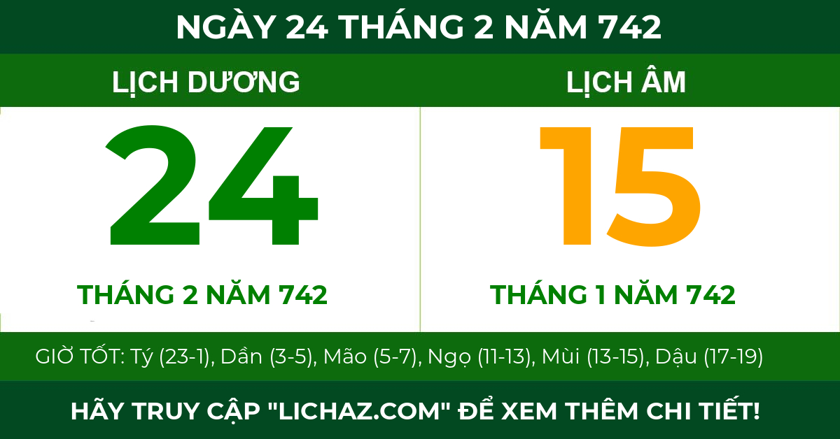 lịch âm ngày 24 tháng 2 năm 742