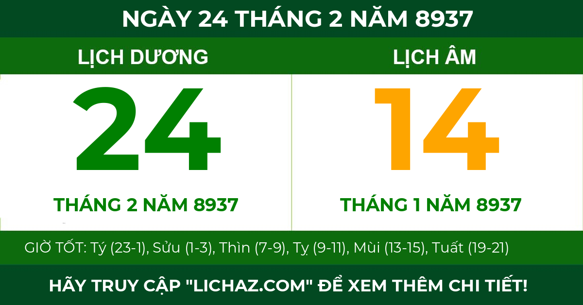 lịch âm ngày 24 tháng 2 năm 8937