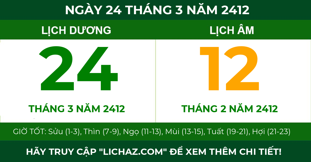 lịch âm ngày 24 tháng 3 năm 2412