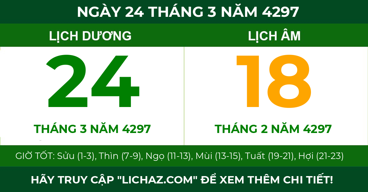 lịch âm ngày 24 tháng 3 năm 4297