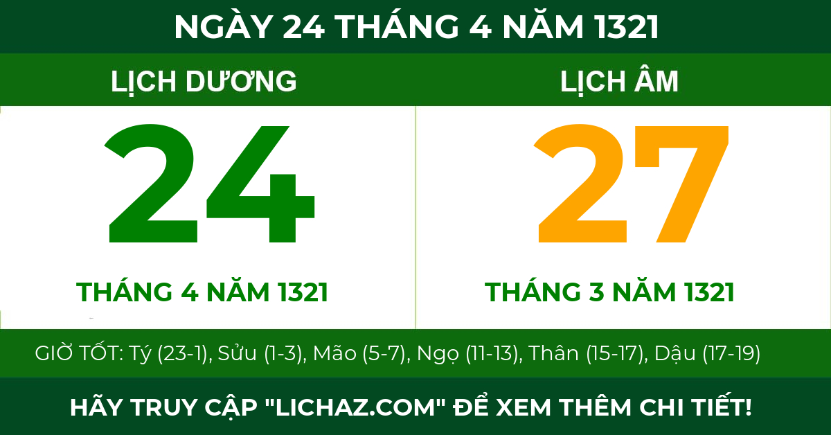 lịch âm ngày 24 tháng 4 năm 1321