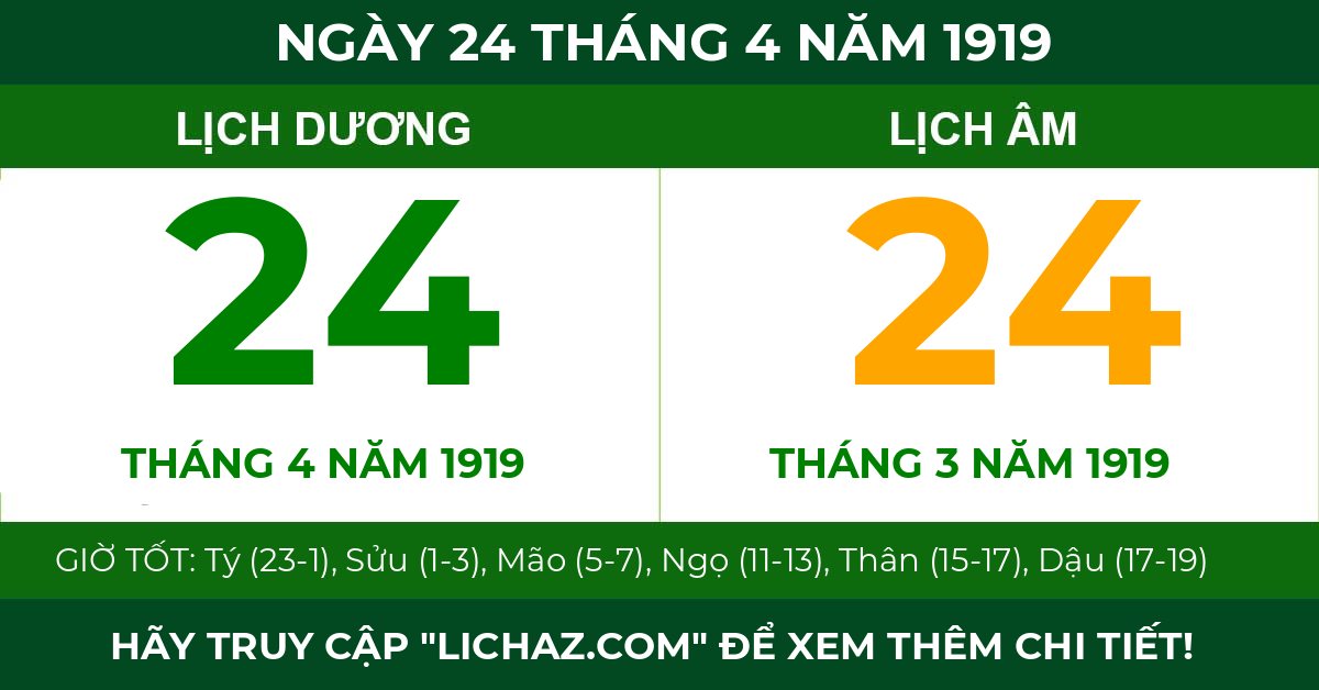 lịch âm ngày 24 tháng 4 năm 1919