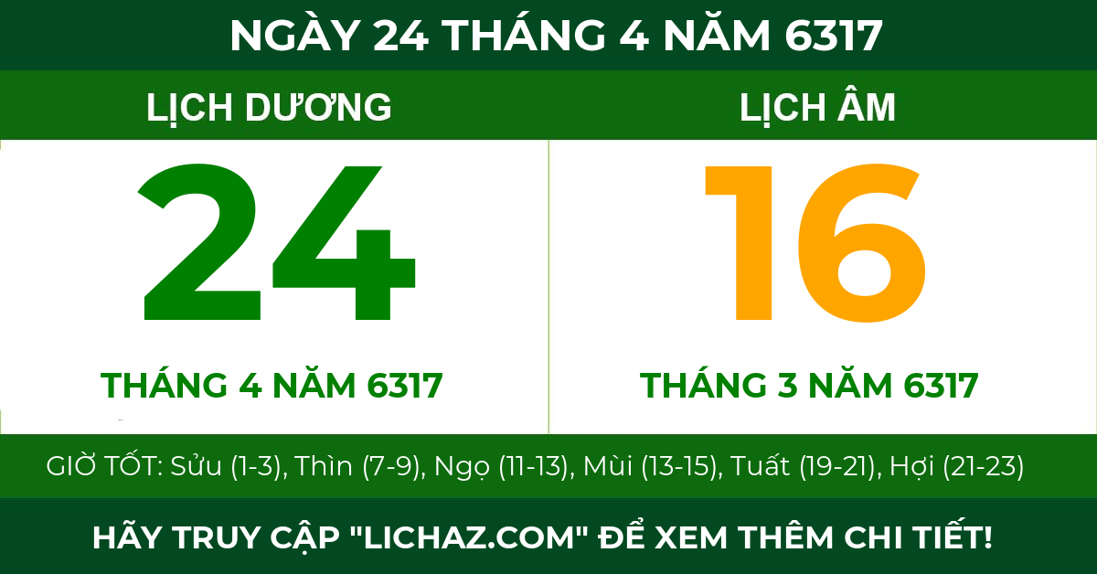 lịch âm ngày 24 tháng 4 năm 6317