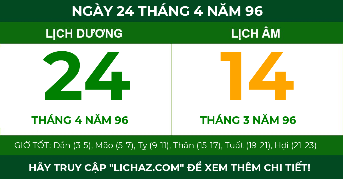 lịch âm ngày 24 tháng 4 năm 96