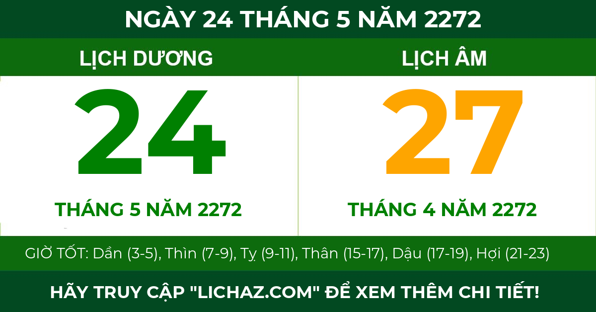 lịch âm ngày 24 tháng 5 năm 2272
