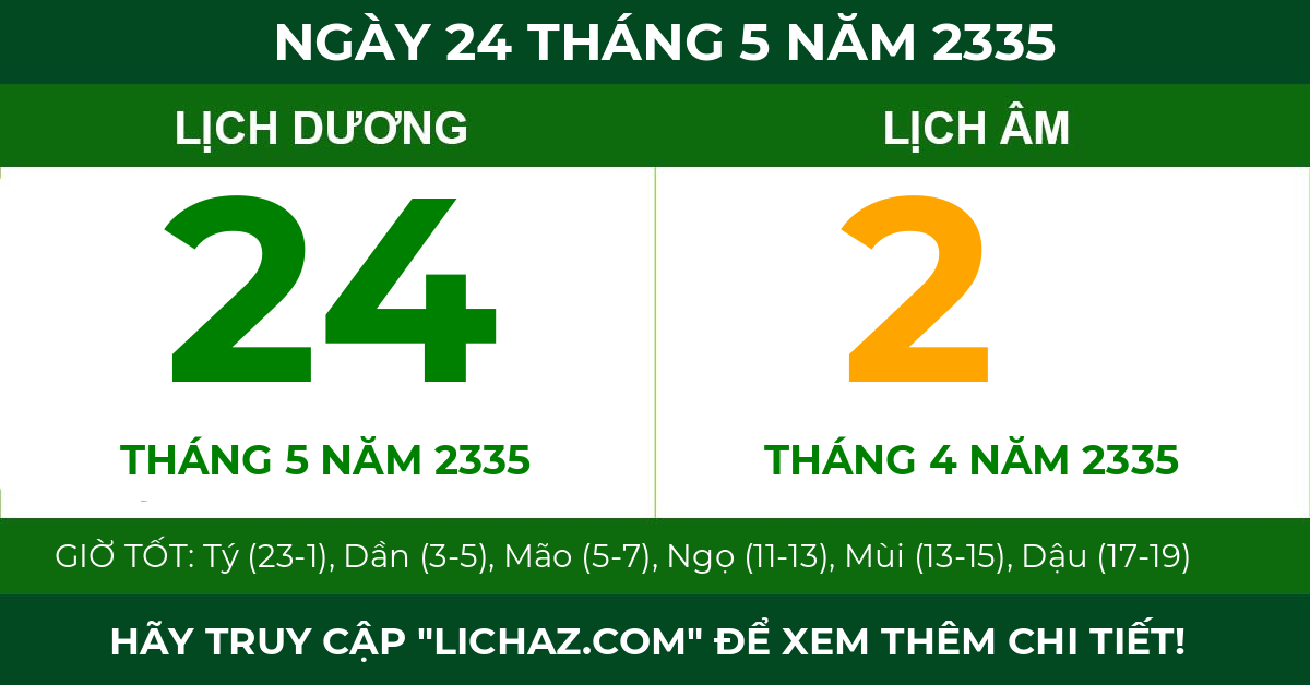 lịch âm ngày 24 tháng 5 năm 2335