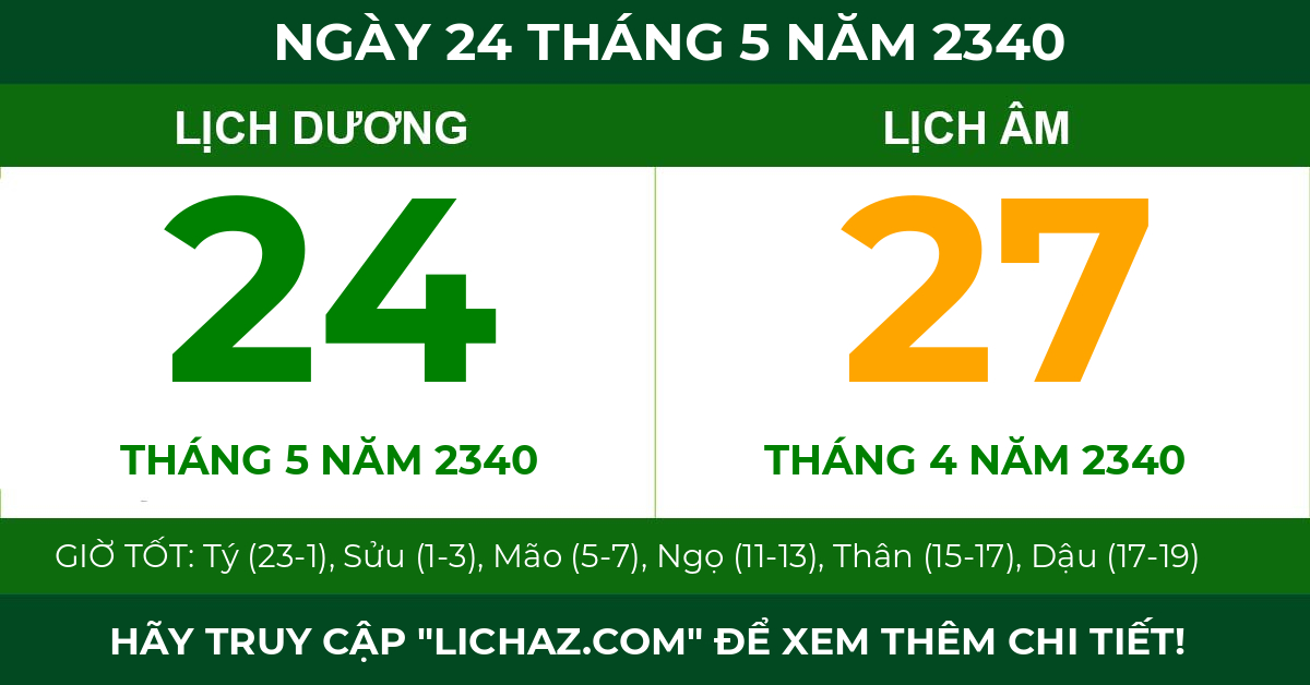 lịch âm ngày 24 tháng 5 năm 2340