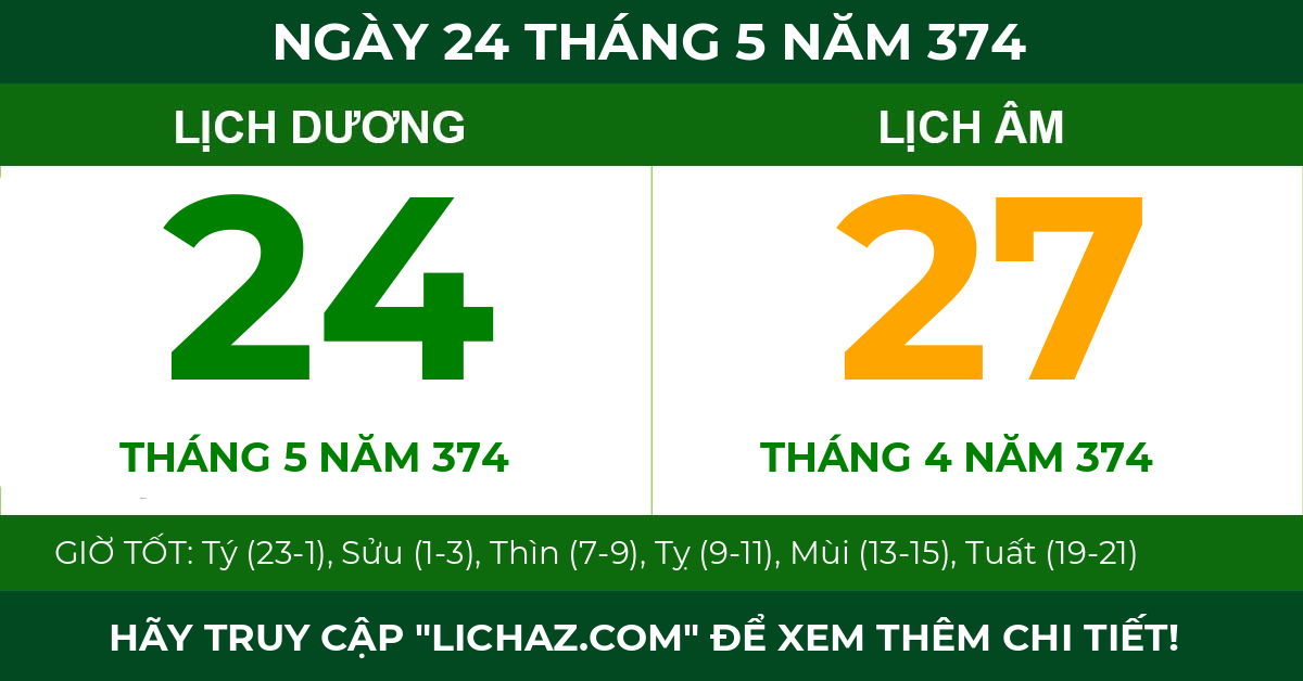 lịch âm ngày 24 tháng 5 năm 374