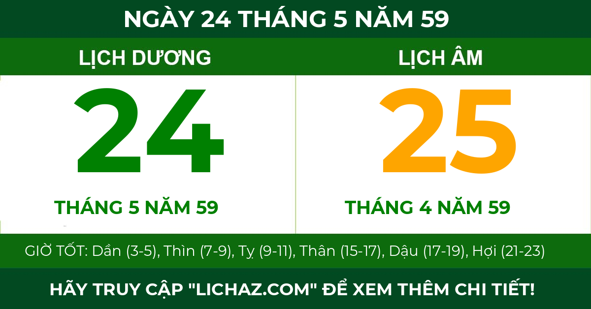 lịch âm ngày 24 tháng 5 năm 59