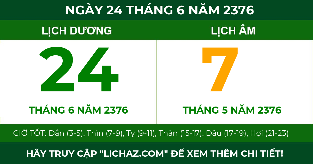 lịch âm ngày 24 tháng 6 năm 2376