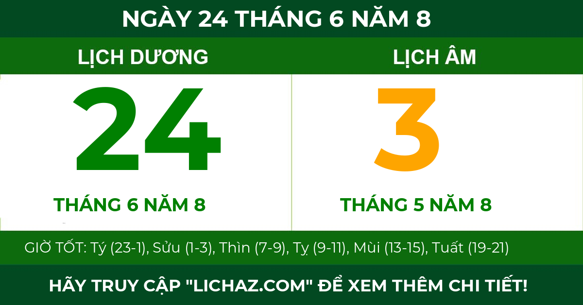 lịch âm ngày 24 tháng 6 năm 8