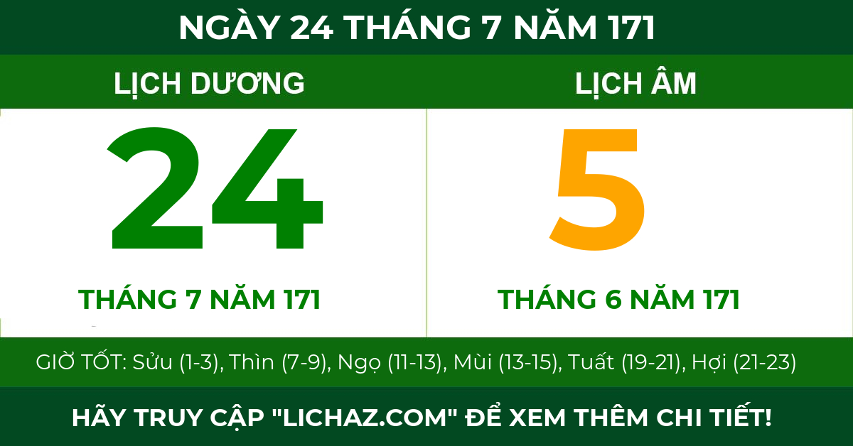 lịch âm ngày 24 tháng 7 năm 171