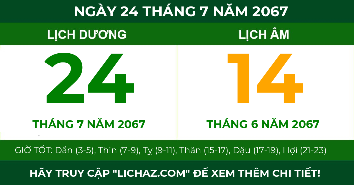 lịch âm ngày 24 tháng 7 năm 2067