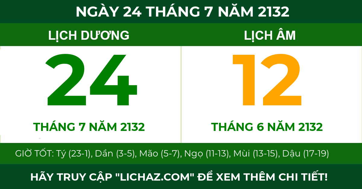 lịch âm ngày 24 tháng 7 năm 2132