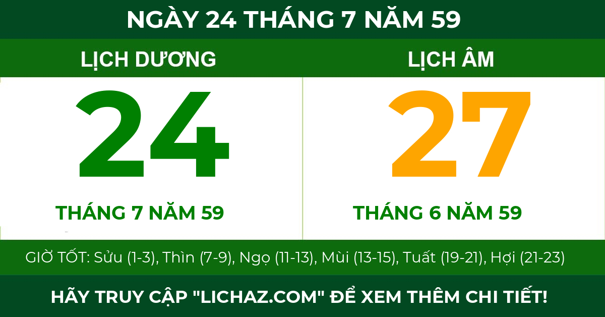 lịch âm ngày 24 tháng 7 năm 59